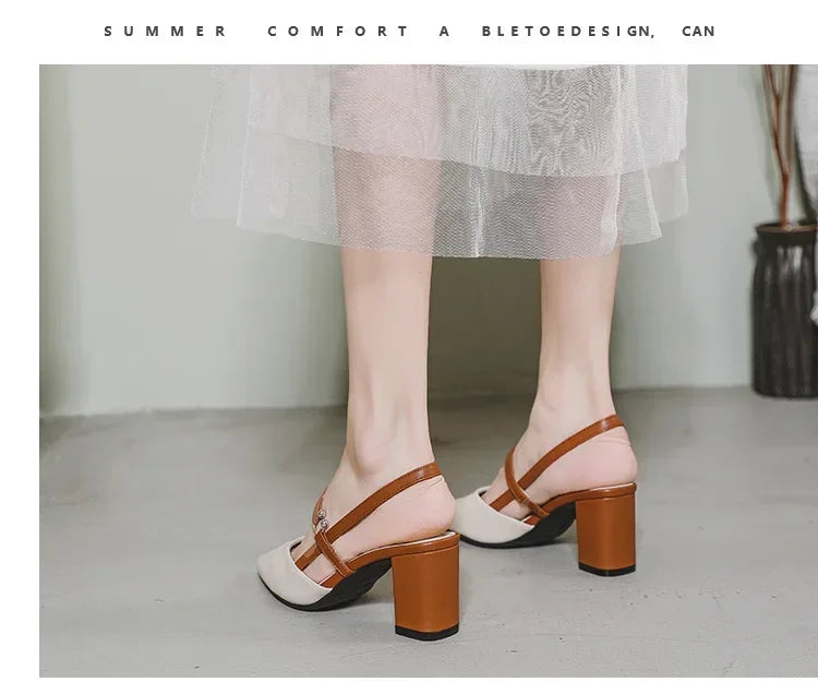 Shoes for Pumps Summer Elegant Chunky High