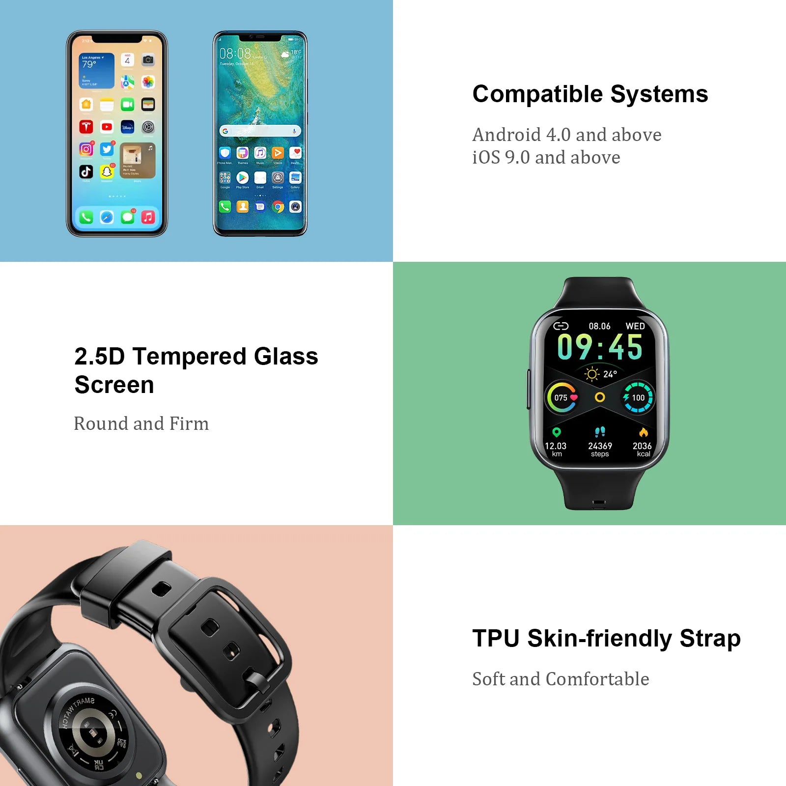 Nerunsa Smart Watch, 1.69" HD Touch Screen