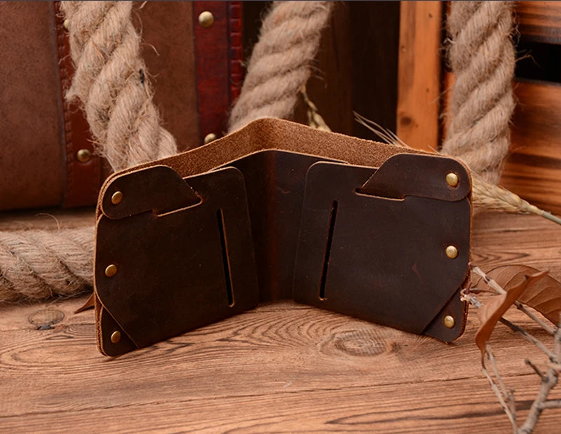 Fashion PUNK Handmade Crazy Horse Genuine