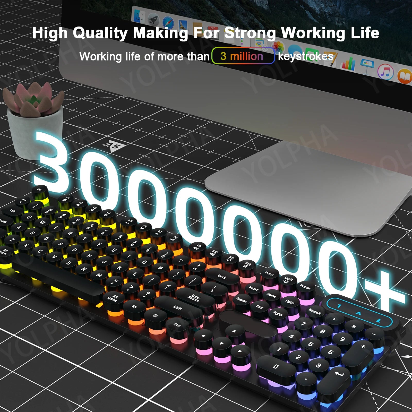 Wired Gaming Keyboard 104 Keys Color Matching