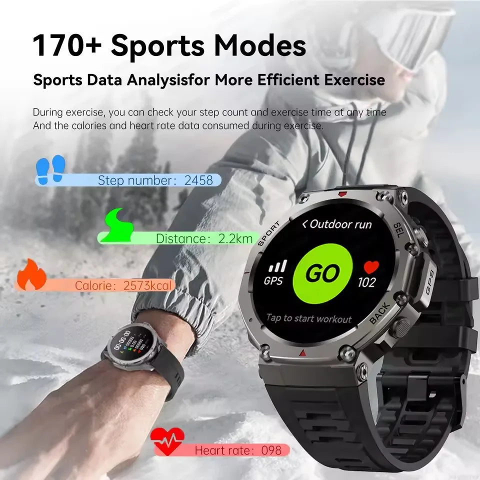 2025 New Military Bluetooth Call Smart Watch