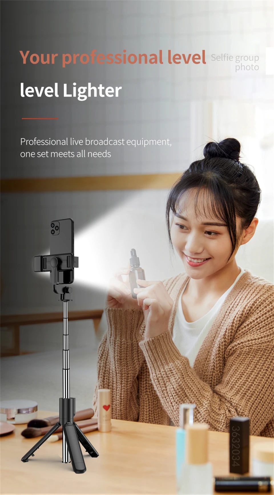 FANGTUOSI Wireless Bluetooth Selfie Stick Mobile