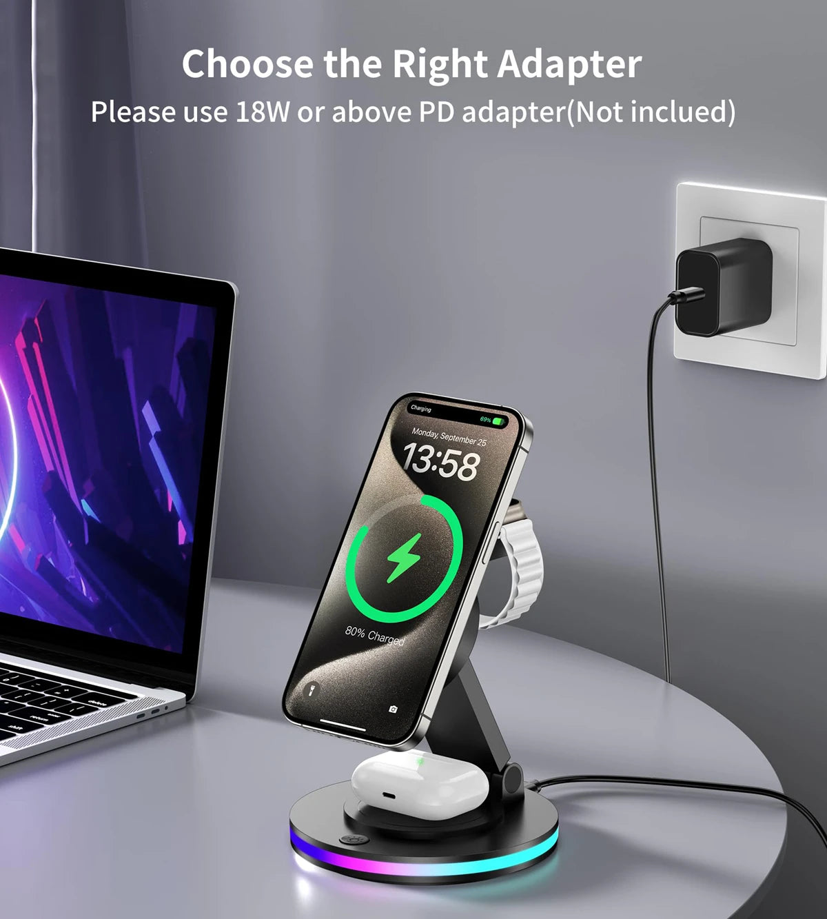 4 in 1 Wireless Charging Station For iPhone 16