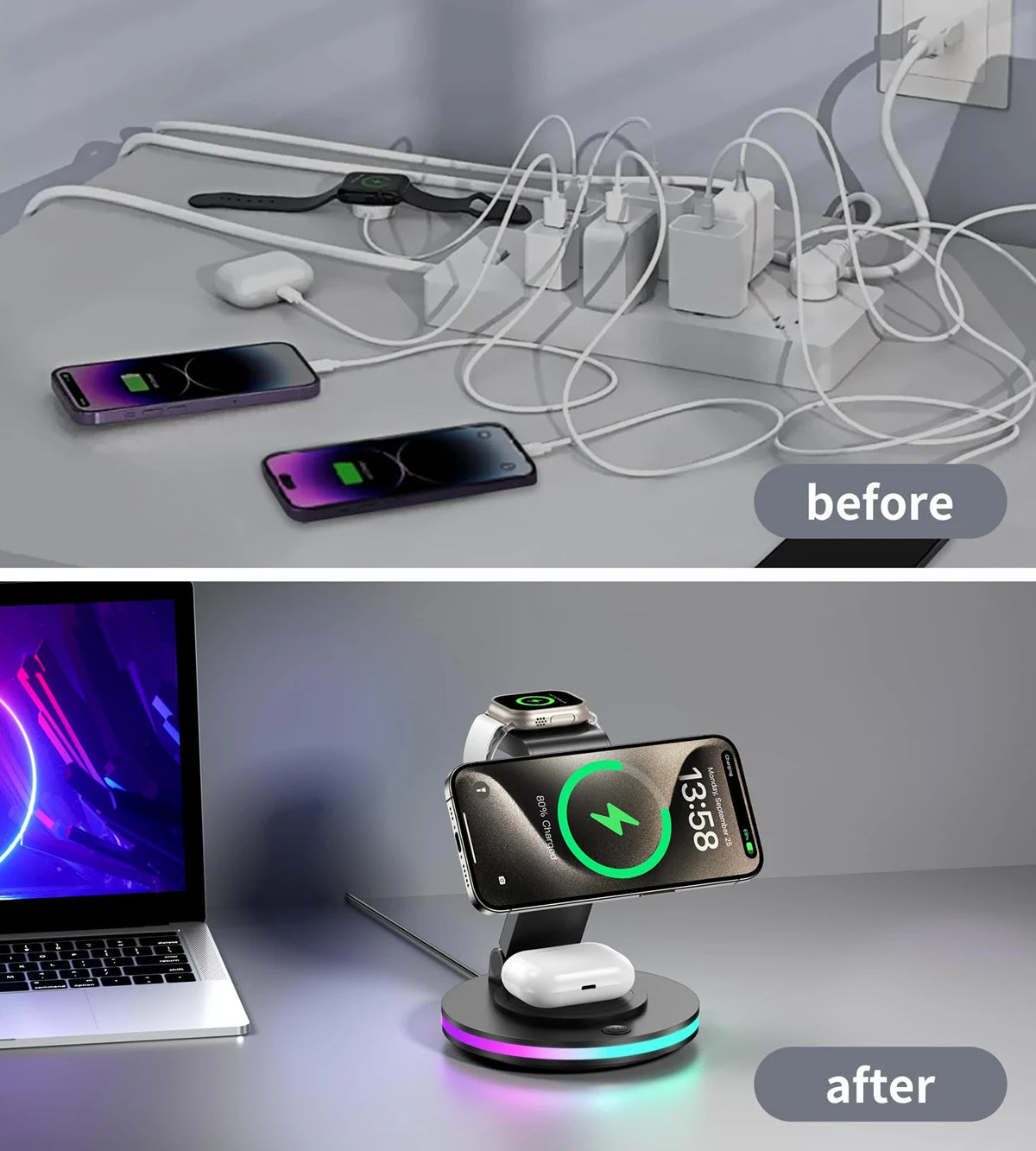 4 in 1 Wireless Charging Station For iPhone 16