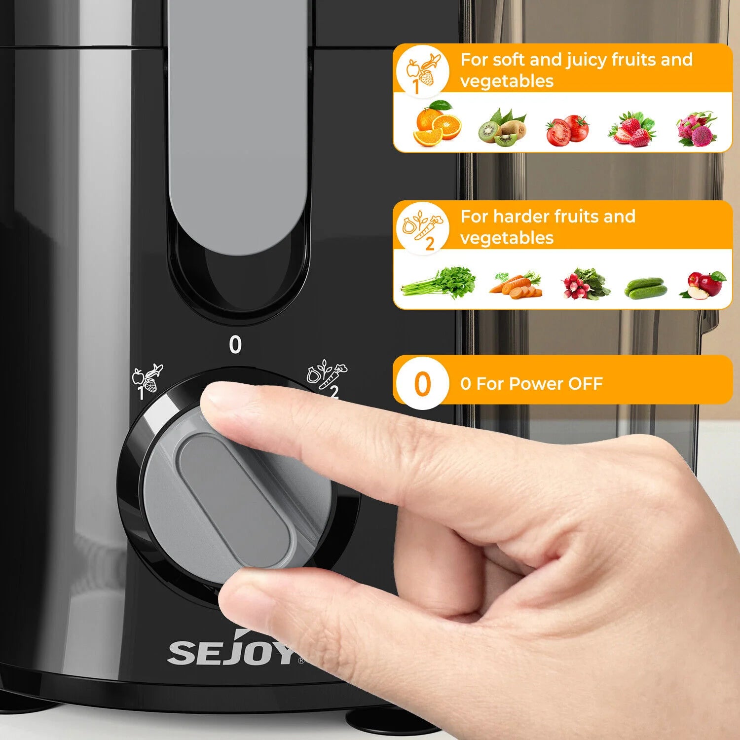 SEJOY Centrifugal Juicer Machine Automatic Pulp