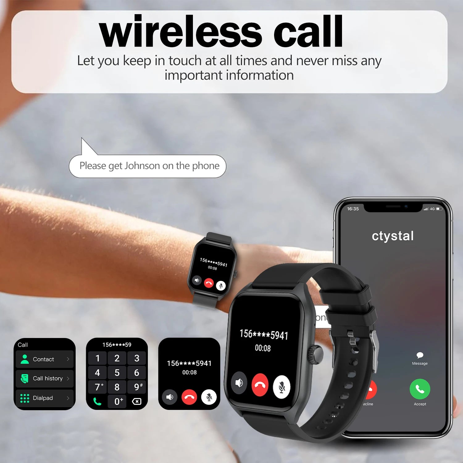 AI Voice Assistant Smart Watch for Men Women