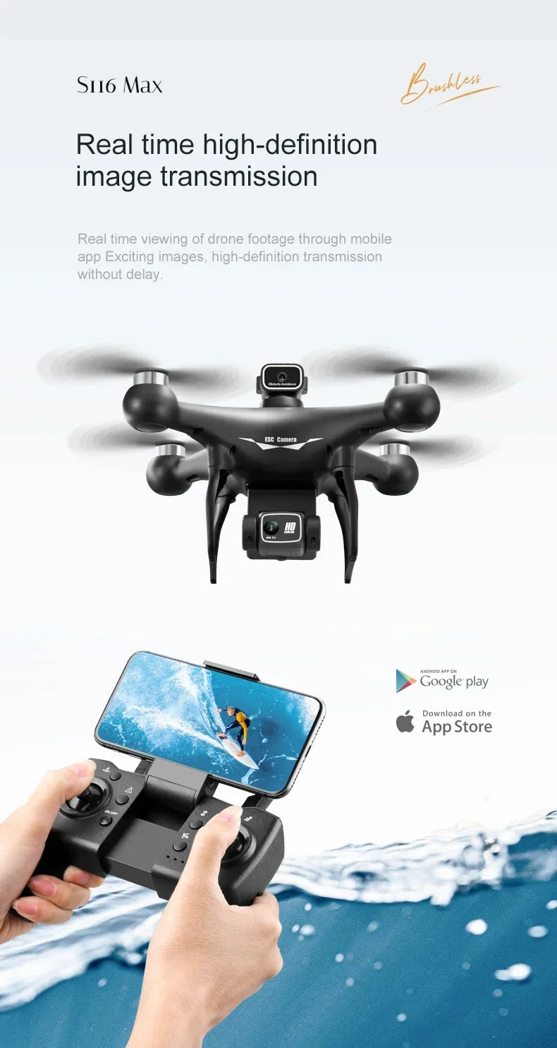 S116 MAX Drone Professional with 3 Batteries 8K
