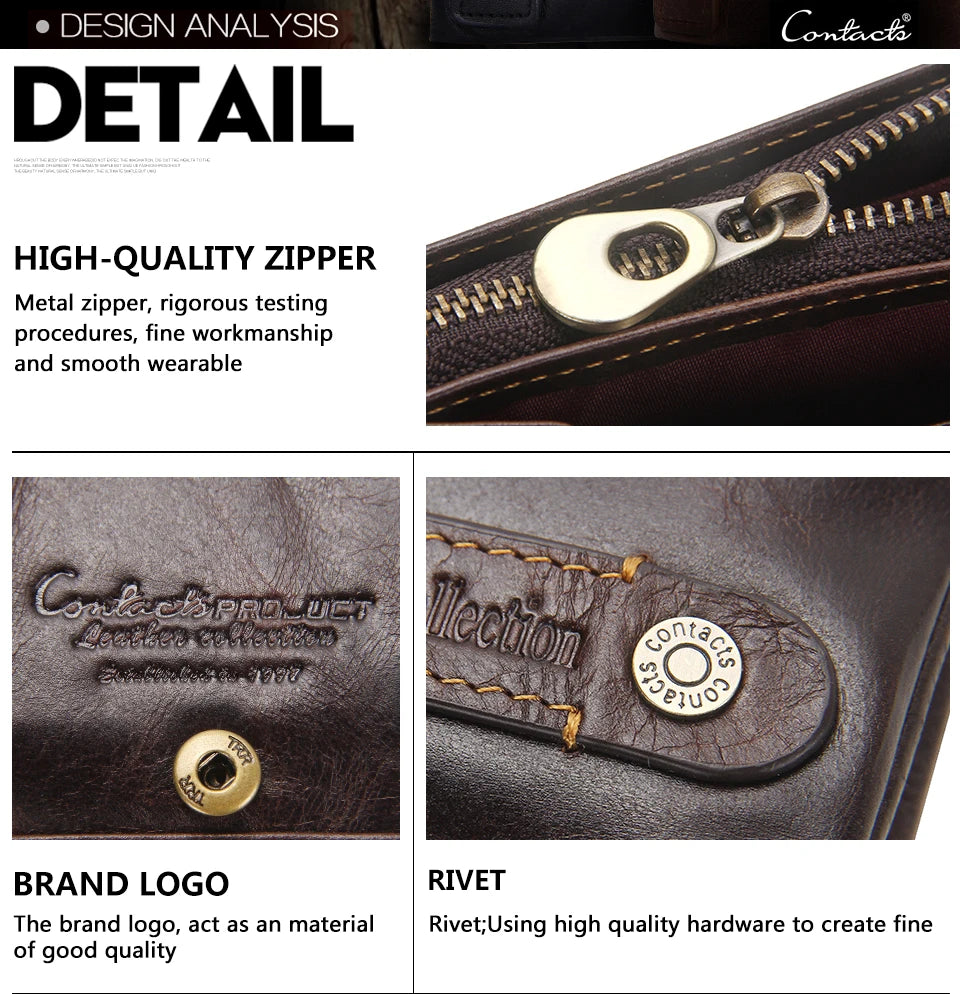 CONTACT'S 100% Genuine Leather RFID Men