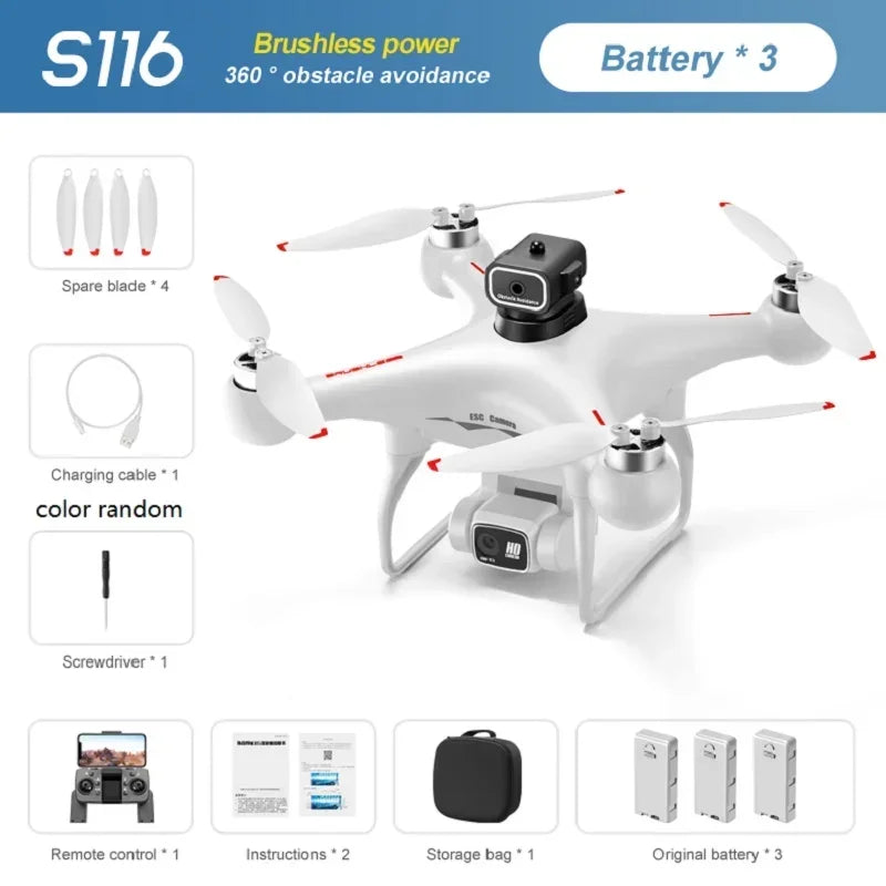 S116 MAX Drone Professional with 3 Batteries 8K