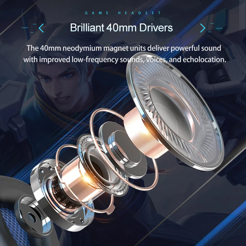 JBJW Esports Gaming Headphone LED Lighting HD