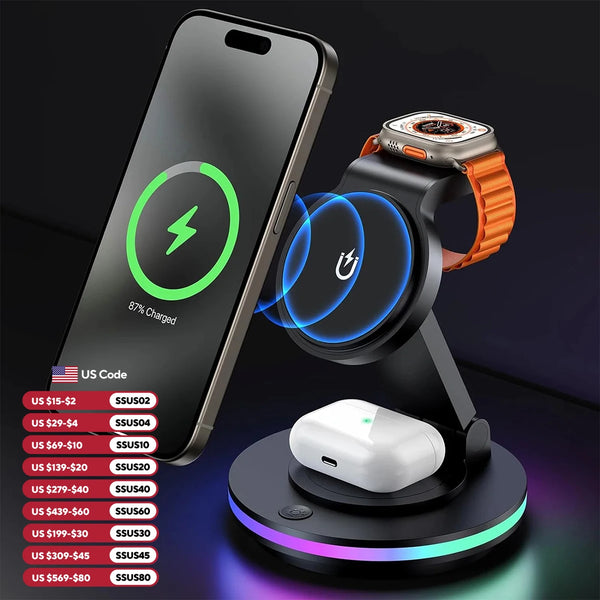 4 in 1 Wireless Charging Station For iPhone 16