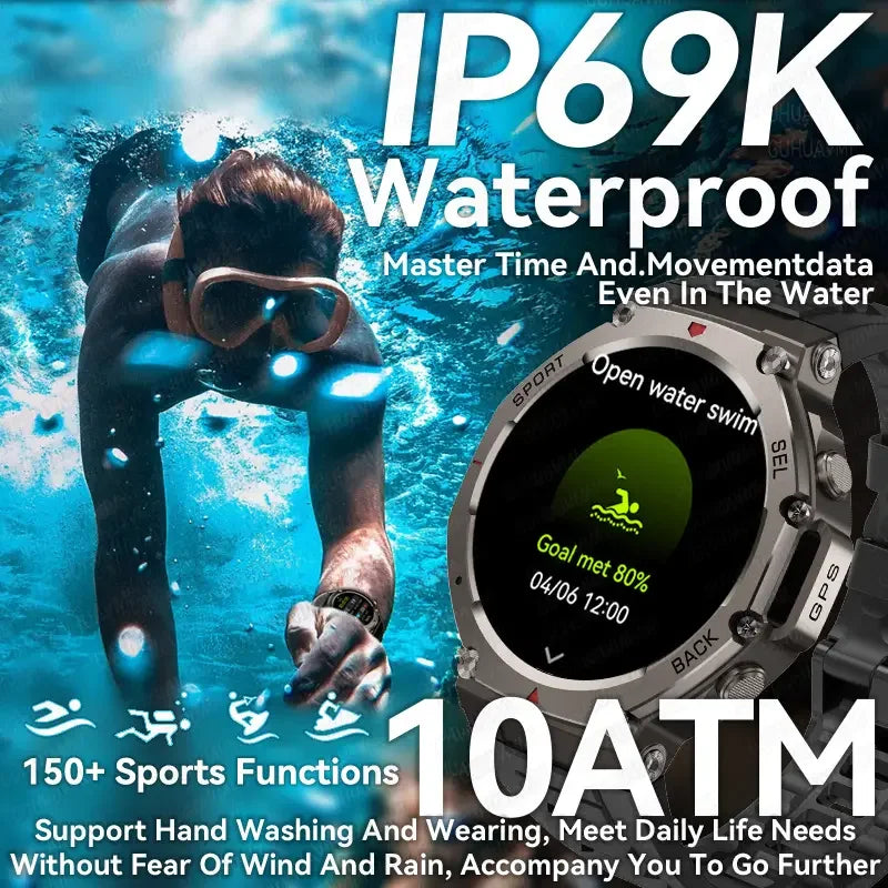 2025 New Military Bluetooth Call Smart Watch