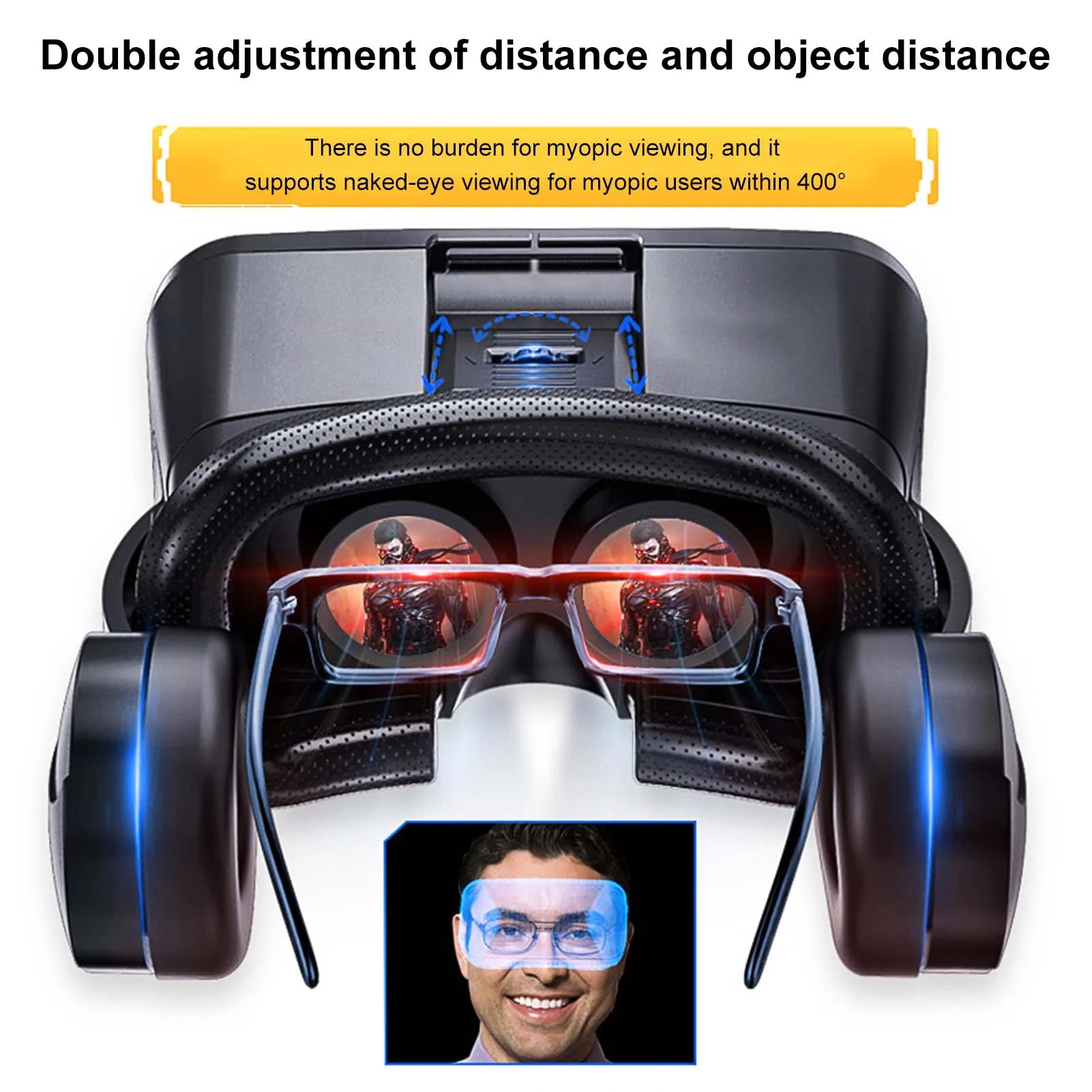 Adjustable VR Glasses HiFi Headset Immersive 3D