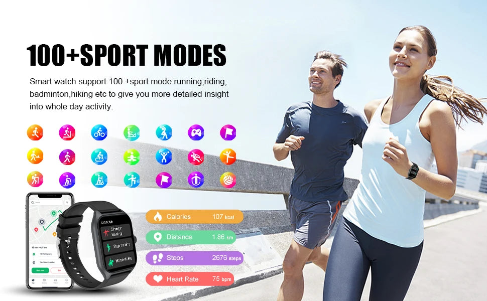 AI Voice Assistant Smart Watch for Men Women