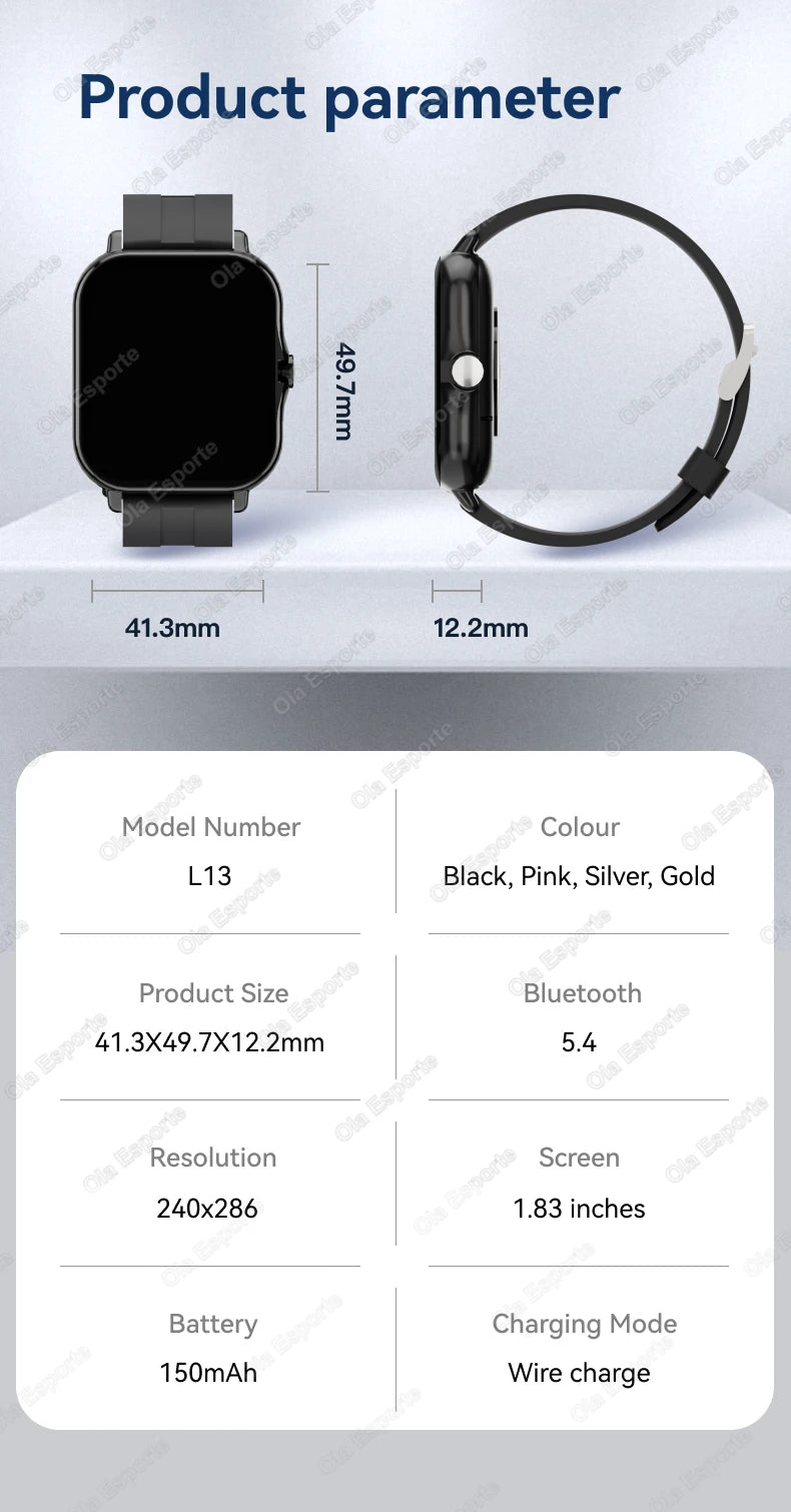 1.83'' Waterproof Smart Watch with Message