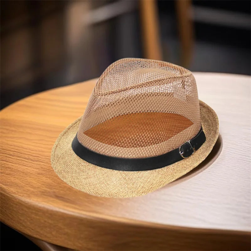 Men s Classic Straw Panama Hat with Wide Brim