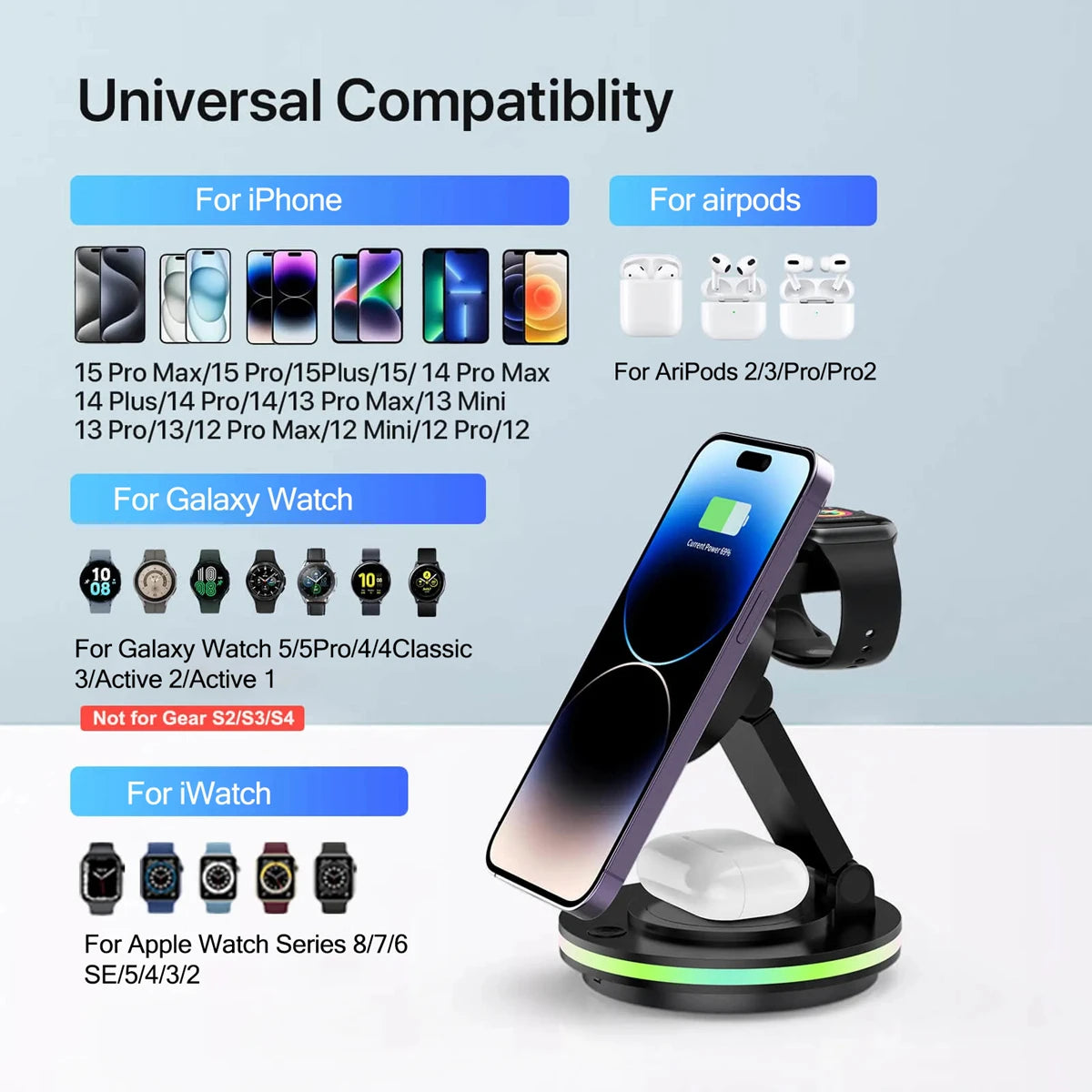 4 in 1 Wireless Charging Station For iPhone 16