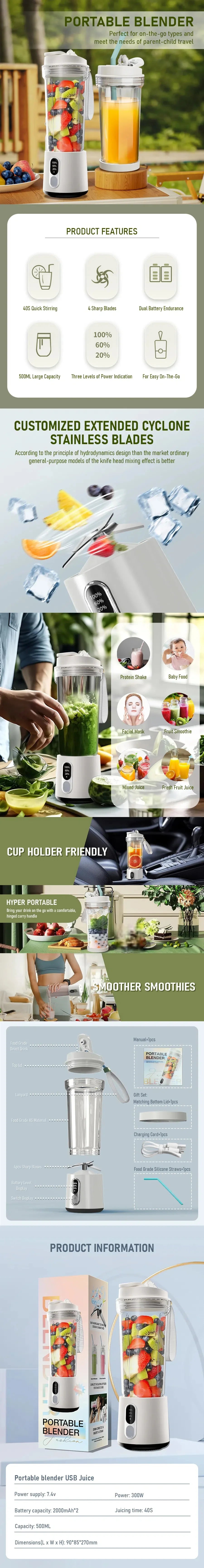New Portable Juicer Dual-use Juice Cup USB