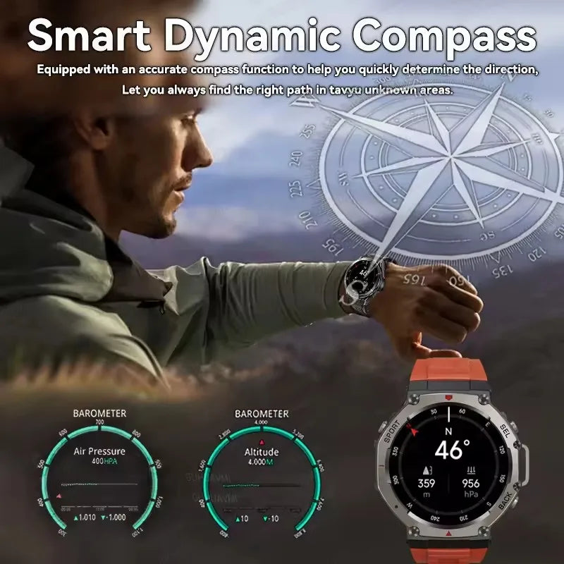 2025 New Military Bluetooth Call Smart Watch