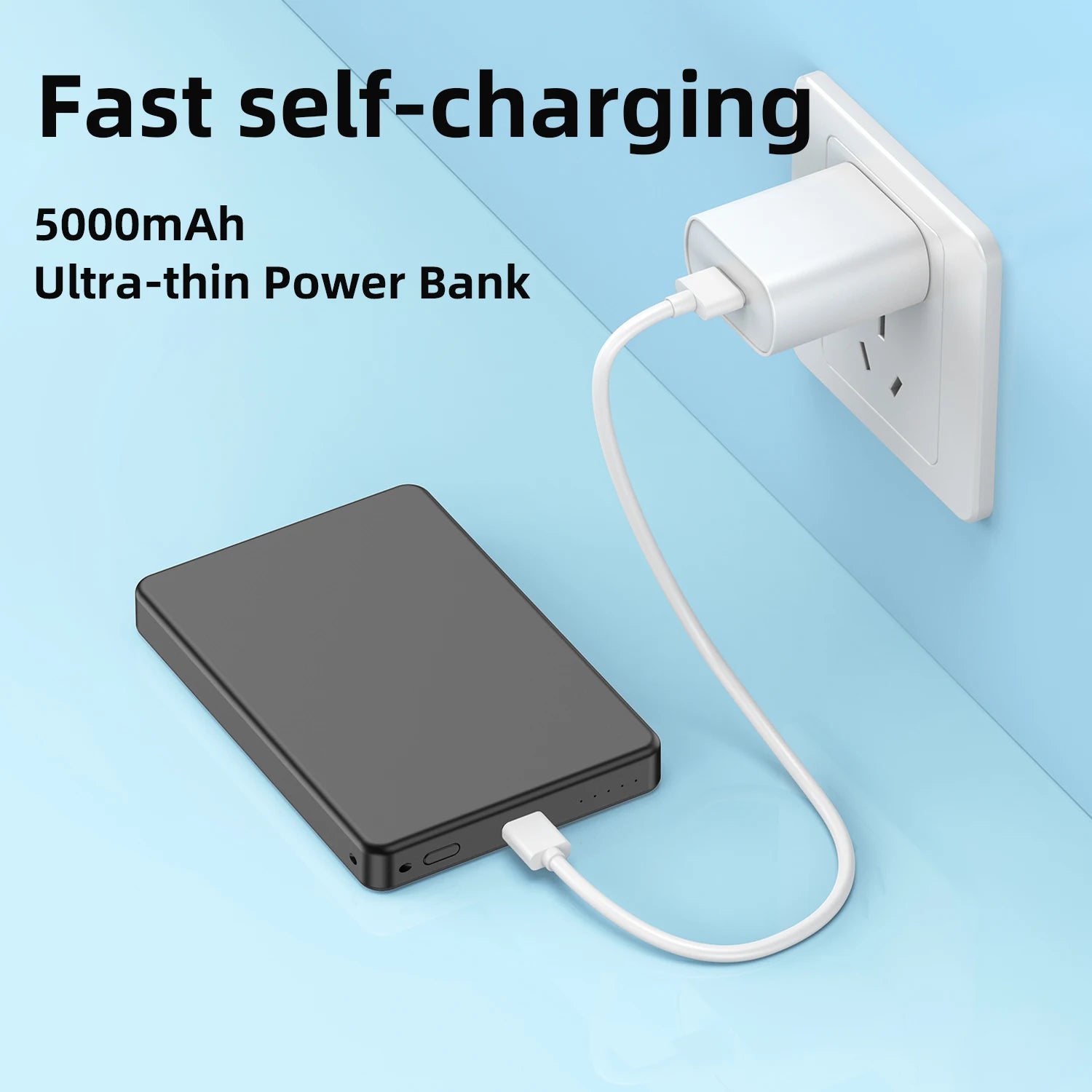 Magnetic Power Bank 5000Mah, Wireless Portable