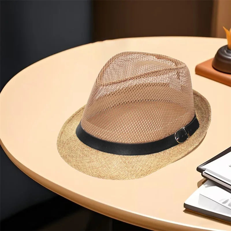 Men s Classic Straw Panama Hat with Wide Brim