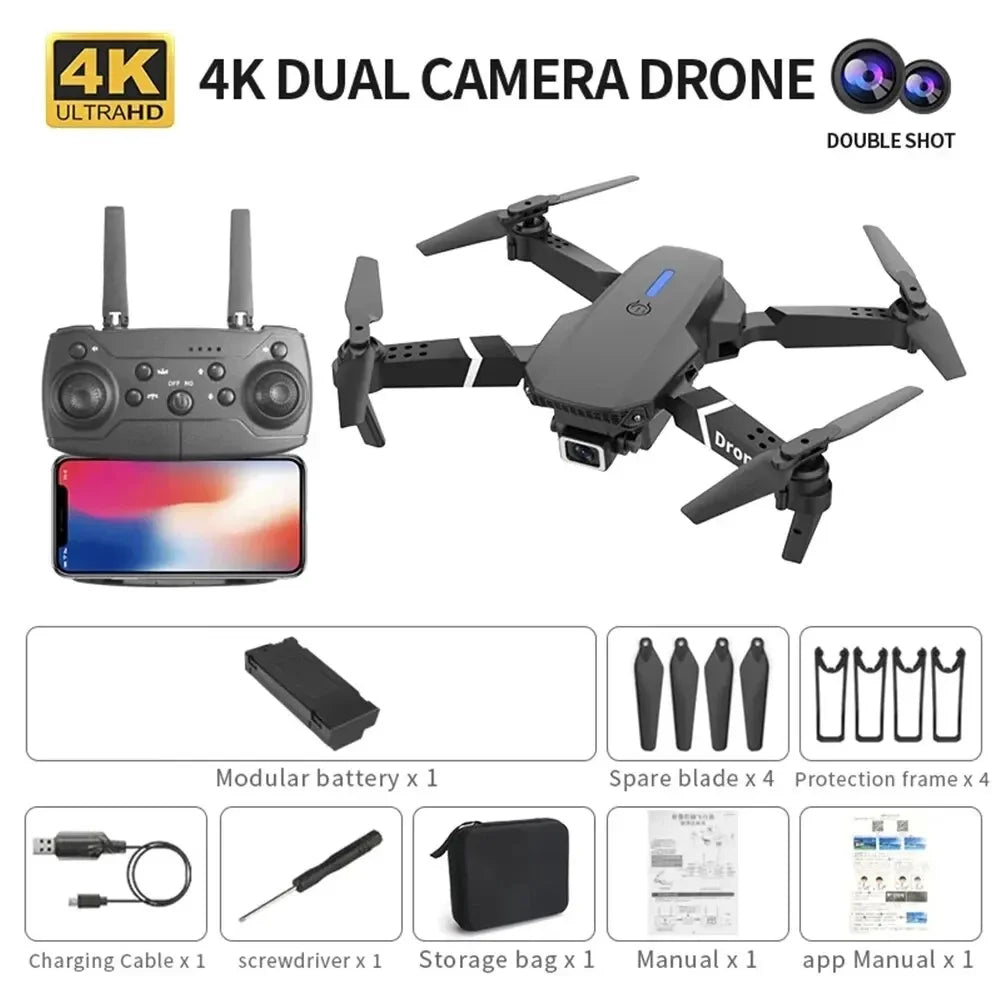 Professional Drone E88 4K Wide-Angle HD 1080P