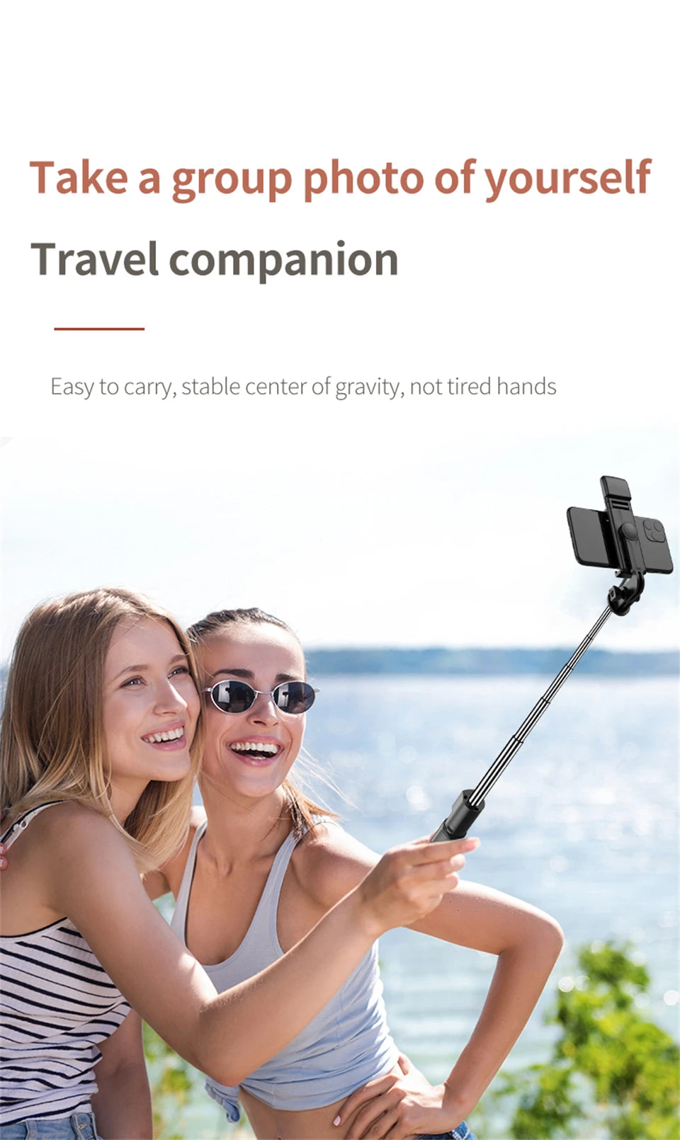 FANGTUOSI Wireless Bluetooth Selfie Stick Mobile