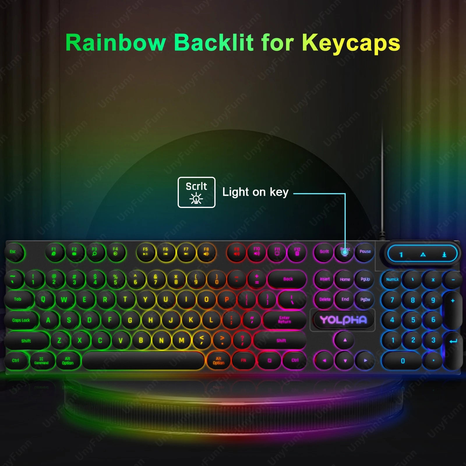 Wired Gaming Keyboard 104 Keys Color Matching