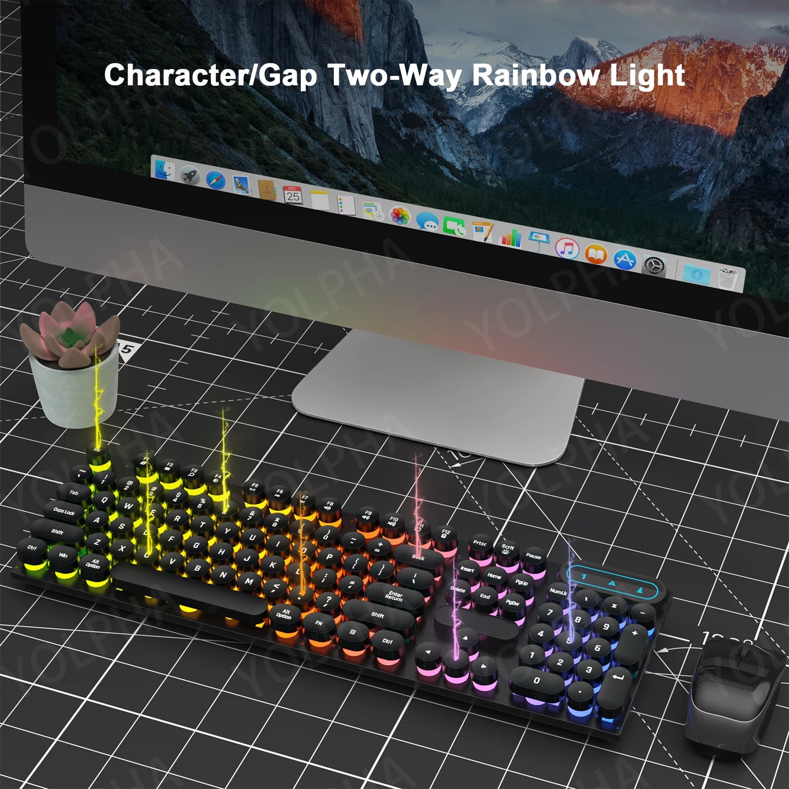Wired Gaming Keyboard 104 Keys Color Matching