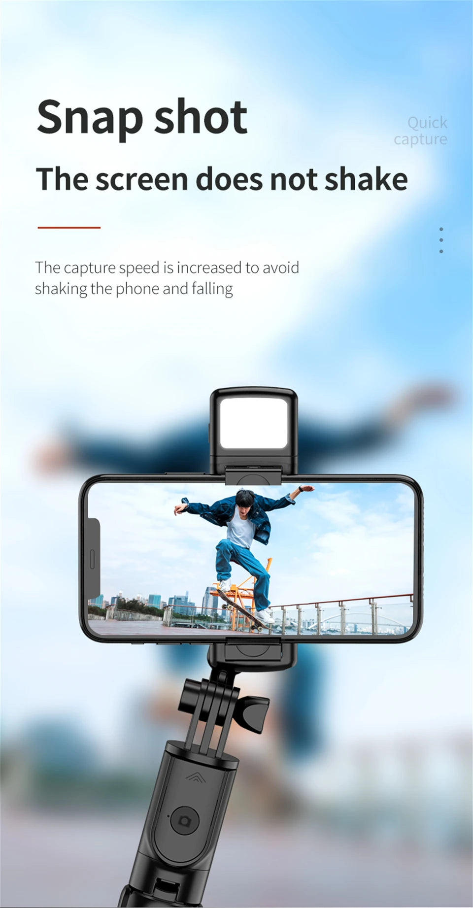 FANGTUOSI Wireless Bluetooth Selfie Stick Mobile