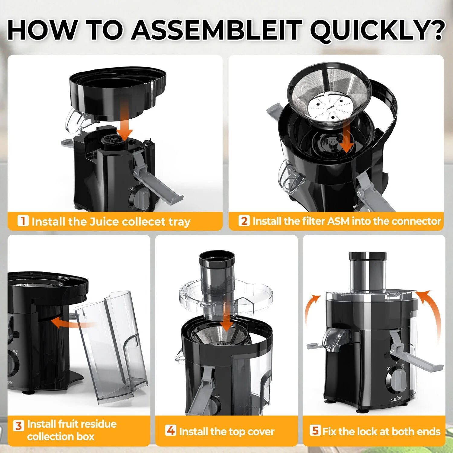 SEJOY Centrifugal Juicer Machine Automatic Pulp