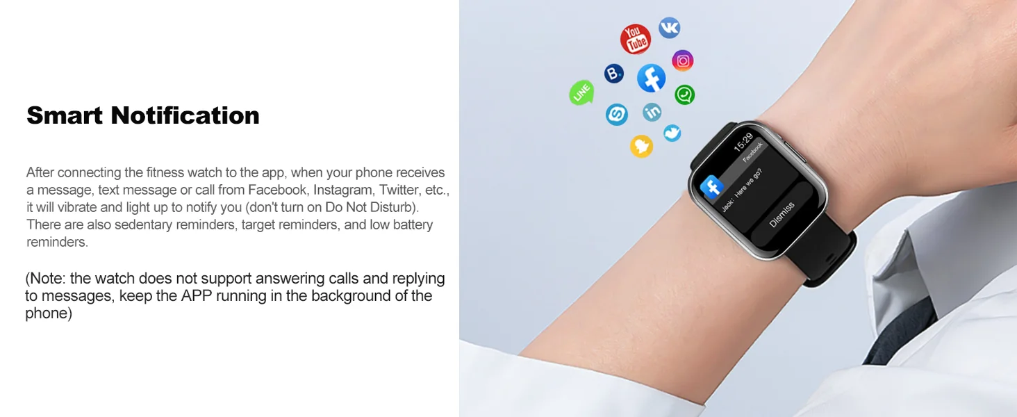 Nerunsa Smart Watch, 1.69" HD Touch Screen
