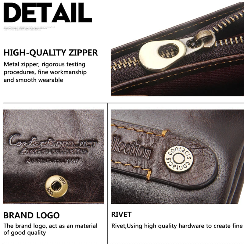 CONTACT'S 100% Genuine Leather RFID Men