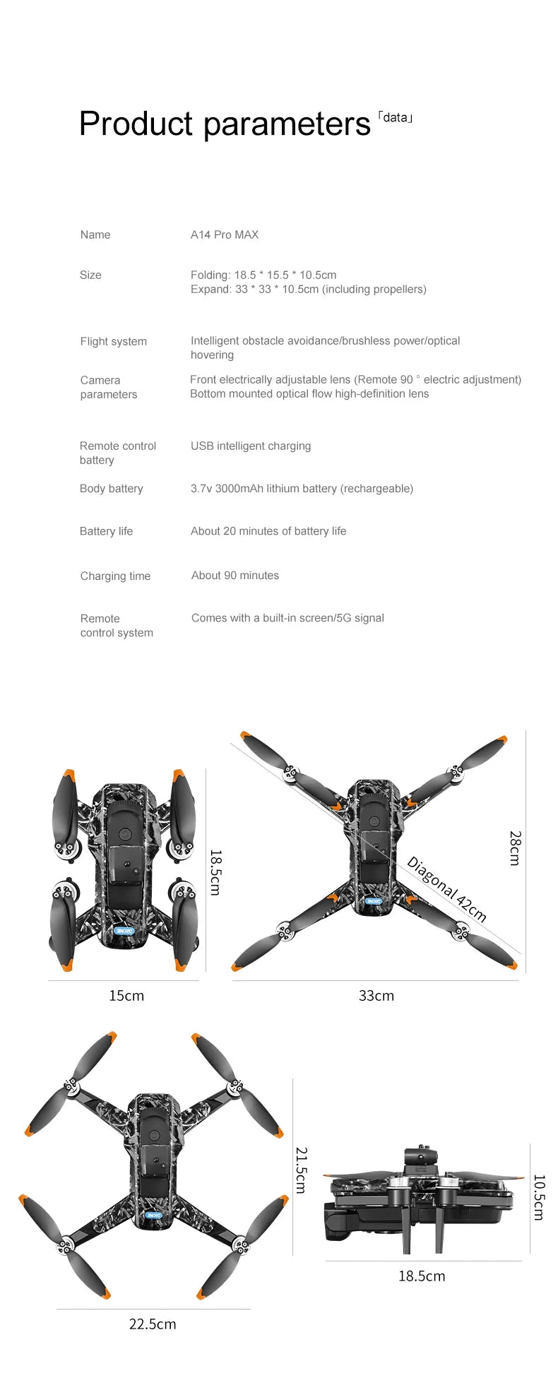 A14 Pro Max For Xiaomi GPS Drone 8K HD Camera