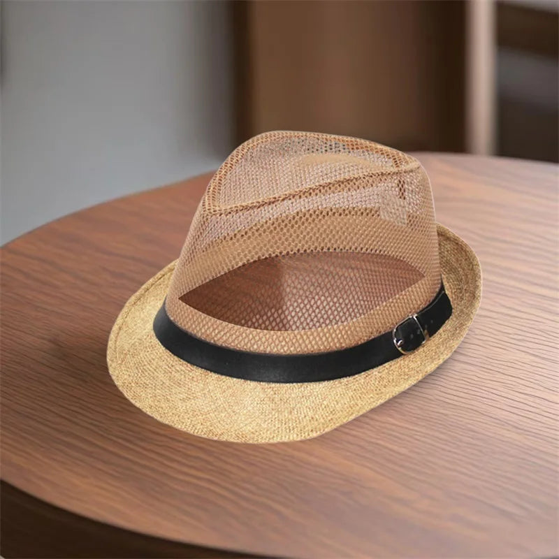 Men s Classic Straw Panama Hat with Wide Brim