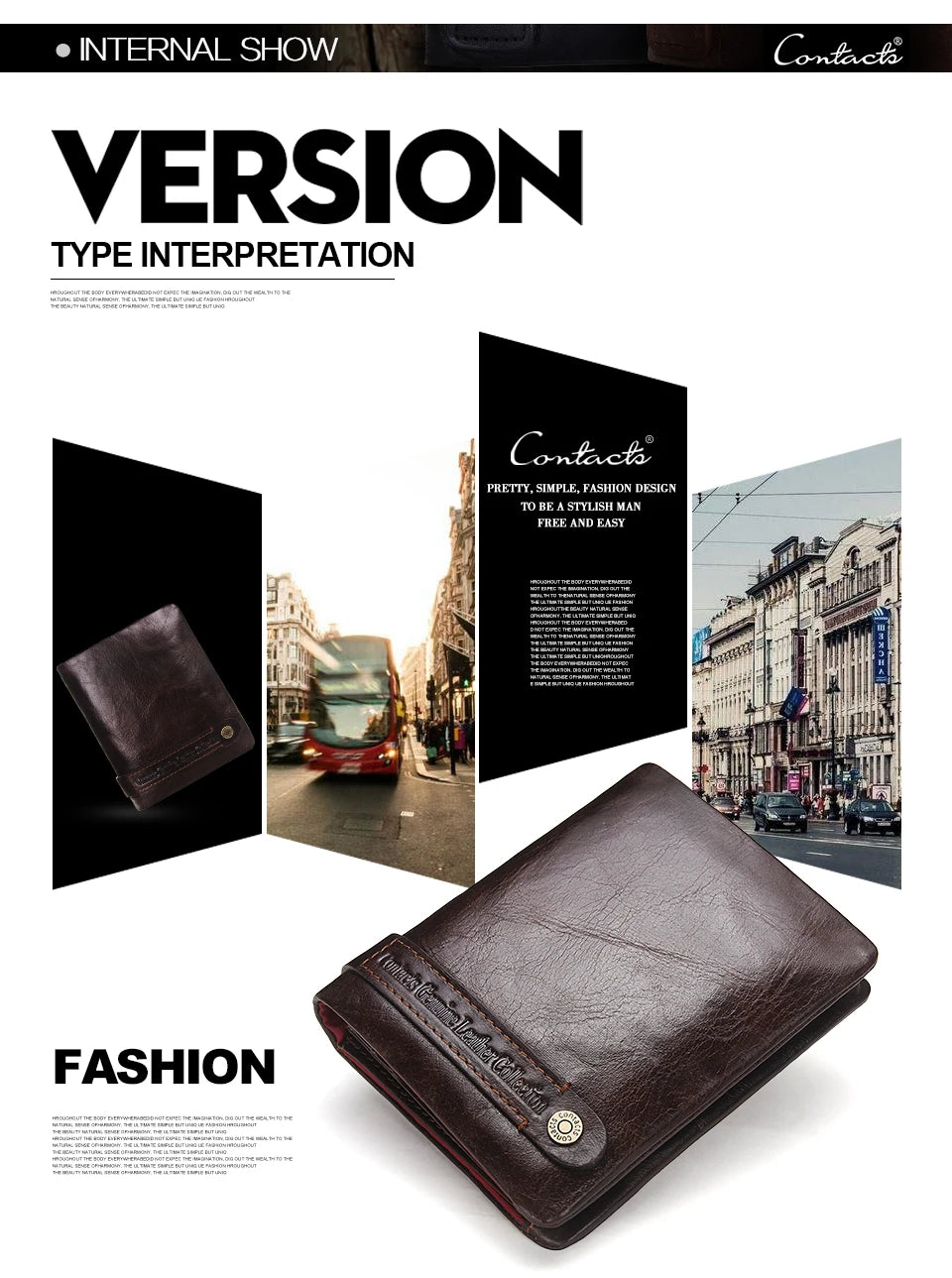 CONTACT'S 100% Genuine Leather RFID Men