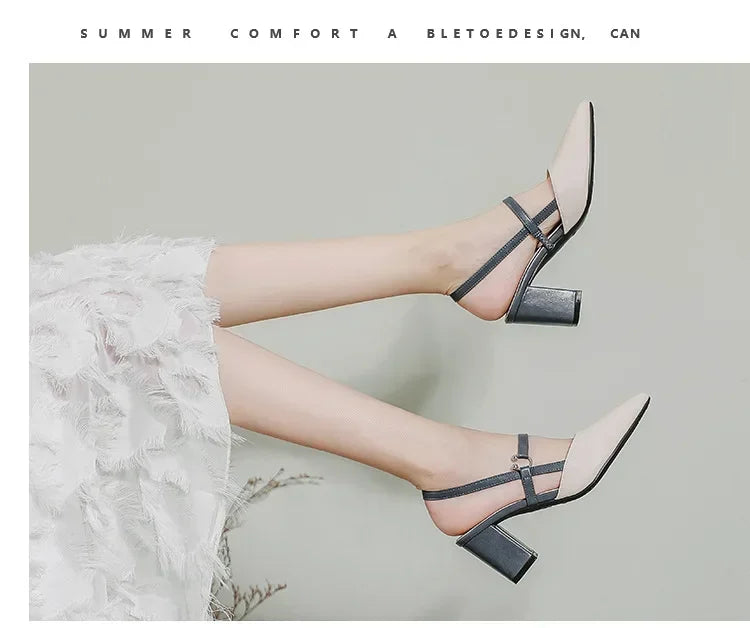 Shoes for Pumps Summer Elegant Chunky High