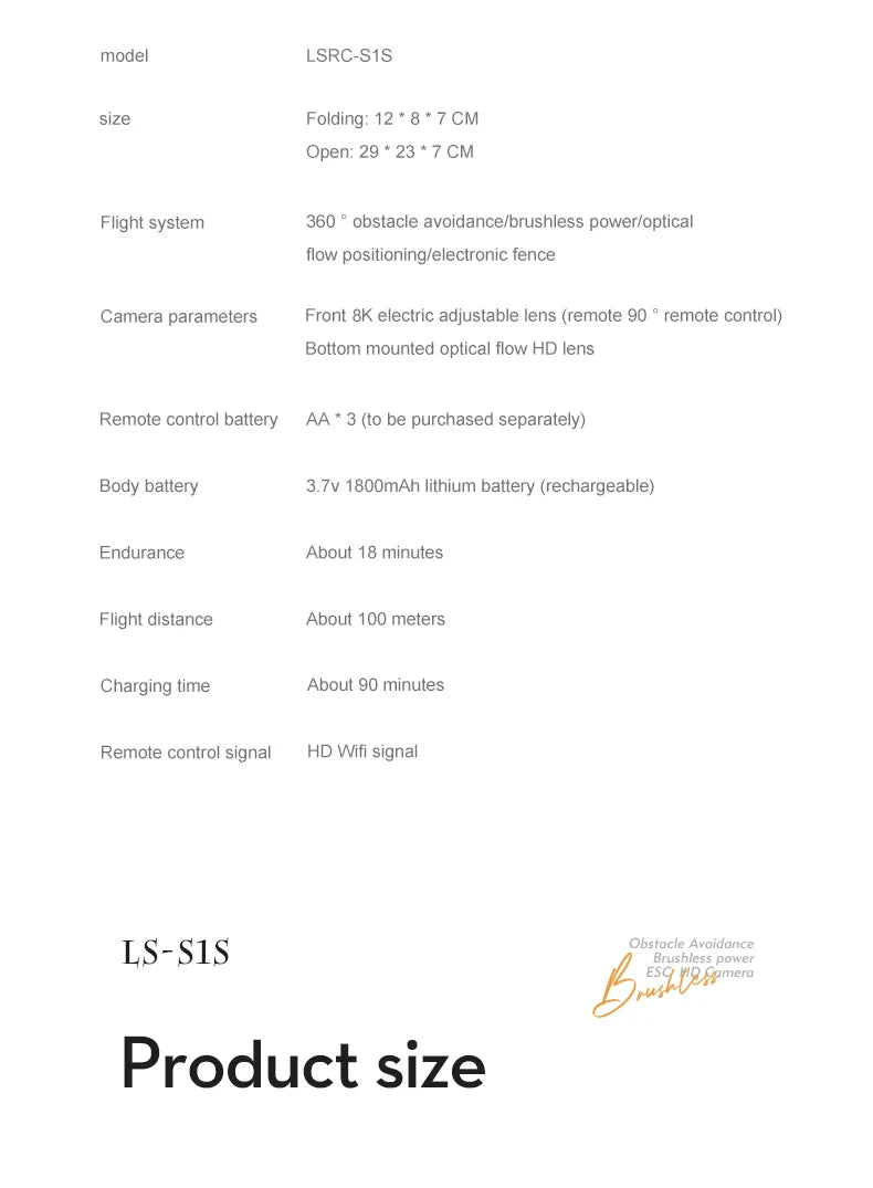 New S1S Mini Drone Profesional 8K HD Camera