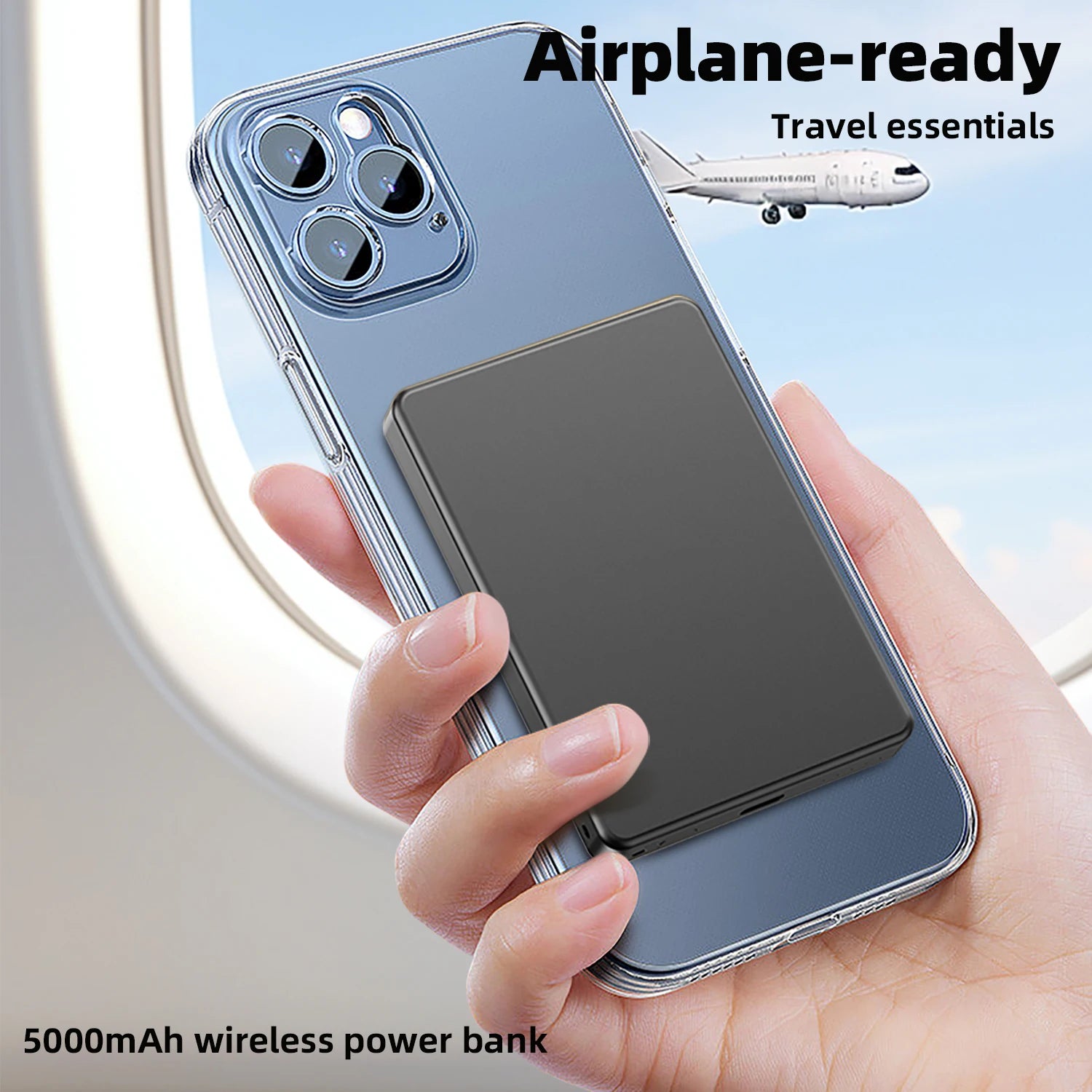 Magnetic Power Bank 5000Mah, Wireless Portable